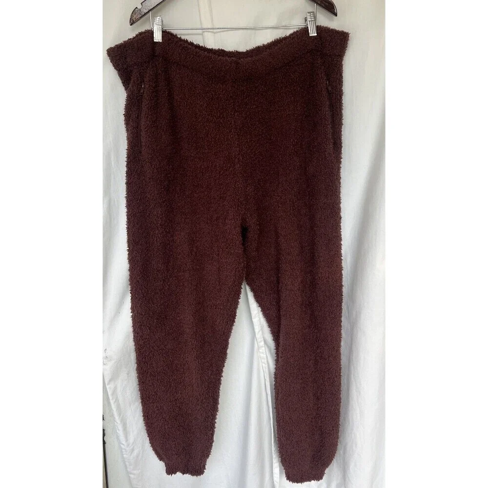 SKIMS Cozy Knit Boucle Jogger Teddy Brown Drawstrings Lounge Stretch Size 4X/5X